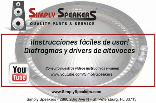 Vista 5 de Diafragma de audio SS para JBL 2412H, 2412H-1, controlador de bocina, serie JRX y muchos más.