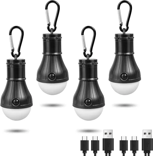 Vista 8 de Jarxin Linterna de Camping LED Recargable USB, Luces de Tienda al Aire Libre para Acampar Colgantes, Linterna para Niños con Gancho de Clip