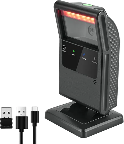 Vista 8 de OBZ Escáner de código de barras QR 2D omnidireccional, lector de plataforma de escritorio USB manos libres para códigos 1D/2D, detección automática