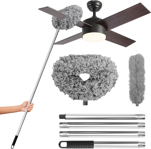 Vista 14 de DRQ Limpiador de ventilador de techo con poste de extensión de 13-48 Gris