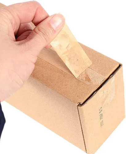 Vista 2 de 2 pulgadas (2.0 in) de ancho, 55 yardas (164.0 ft) de longitud, cinta autoadhesiva para enmarcar cuadros, lienzo de papel kraft marrón