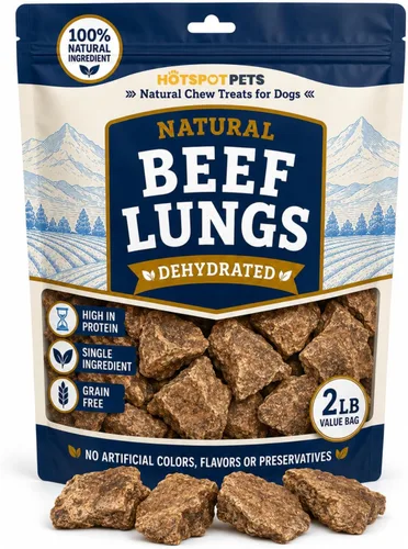 Vista 15 de hotspot pets Golosinas de carne de pulmón para perros, bolsa grande de 1 libra, tostado lento, totalmente naturales, deshidratadas, golosinas