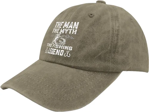 Vista 2 de The Man The Myth The Fishing Legend Gorra Mujeres Sombreros Pigmento Negro Hombres Sombrero de Sol Regalos para Hombres Gorras de Béisbol