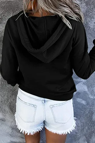 Vista 10 de NEYOUQE Sudaderas de moda para mujer, para otoño e invierno, con botones de un cuarto, sudaderas casuales de moda con cuello redondo