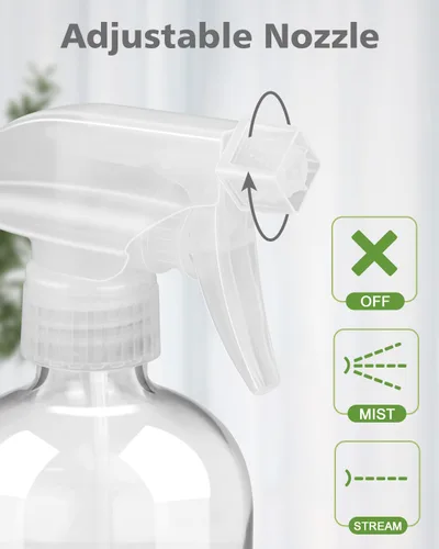 Vista 2 de Rionisor - Botellas de cristal con rociador con protección de manga de silicona, contenedores recargables vacíos de 16 oz, Negro, 1 paquete