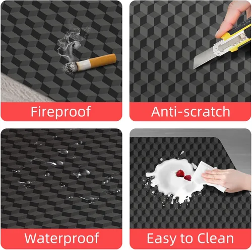 Vista 5 de AiBOB Chair Mat for Low Pile Carpet Floors, Flat Without Curling, 36 X 48 in, Office Carpeted Floor Mats for Computer Chairs Desk