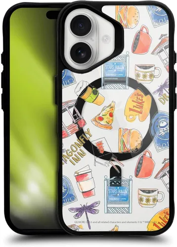 Vista 203 de Head Case Designs Gilmore - Funda negra a prueba de golpes con diseño de dibujos animados para niñas con licencia