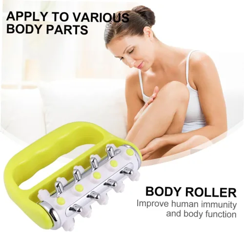 Vista 6 de Masajeador masajeador de cuerpo entero para pies Punto de disparo Rodillo de mano Abs Aleación de aluminio Amarillo