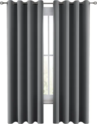 Vista 23 de LUX Décor - Juego de 2 paneles de cortinas opacas de alta calidad de 63 pulgadas de largo, cortinas de oscurecimiento de habitación con aislamiento