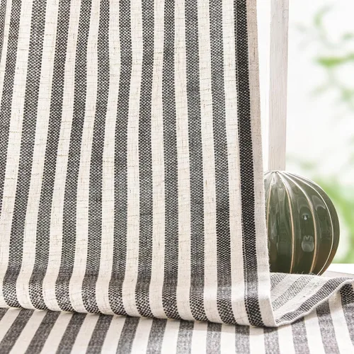 Vista 40 de jinchan Linen Blackout Curtains Back Tab 96 Inch 2 Panels Striped Blue Blue Stripe Lined