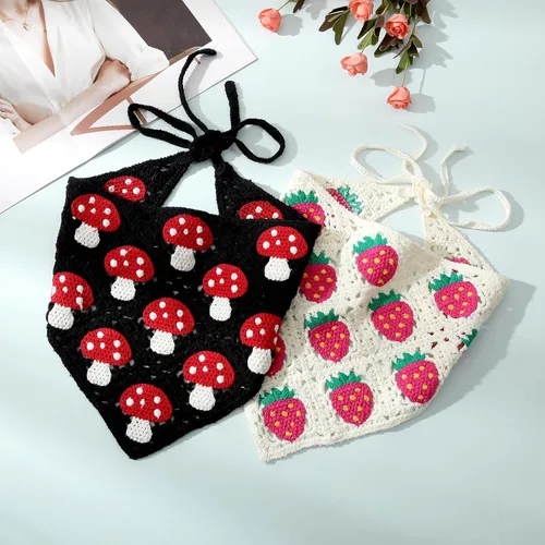 Vista 5 de AWAYTR Crochet Bandana Head Kerchief Hair Scarf 2Pcs Knitted Scarves Tie Bcak Floral Headwrap for Women Girls