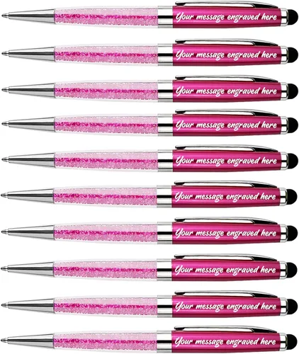 Vista 18 de Ancolo Bolígrafos grabados de lujo con punta de lápiz capacitivo, repuestos de tinta negra de cristal, bolígrafos de calidad, personalizados