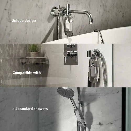 Vista 6 de Tappwater ShowerPro Diamond - Filtro de ducha. Filtros de cal, cloro y +60 sustancias. Diseño único. Filtración de 4 etapas y tecnología KDF-55