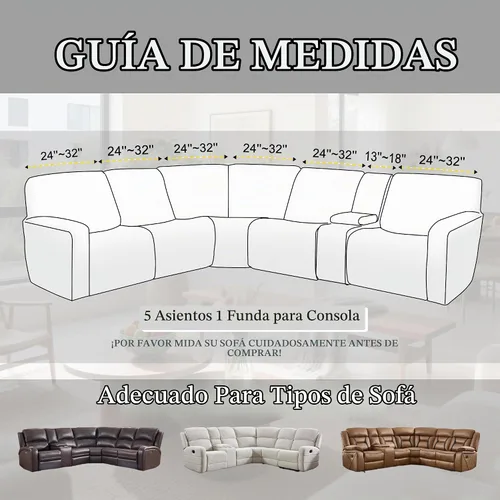 Vista 3 de Fundas de sofá reclinable seccional 100% impermeables para sofá reclinable en forma de L, funda de sofá modular de esquina en forma de L, fundas