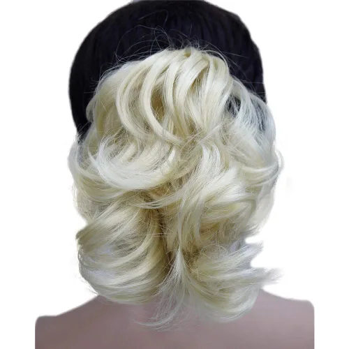 Vista 9 de Wiginway Cola de caballo de pelo para mujer, extensiones de cabello ondulado con clip, color marrón dorado rojizo claro # 12 Marrón dorado rojizo