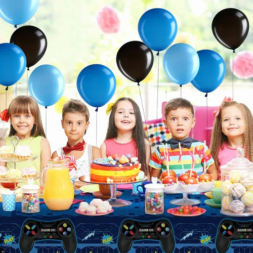 Vista 6 de Tatuo Decoraciones de cumpleaños de videojuegos para niños, decoración de Azul
