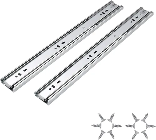 Vista 10 de Knobonly Diapositivas de cajón de 12 pulgadas, 1 par (2 unidades) con rodamiento de bolas de cierre suave, extensión completa, toboganes de cajón