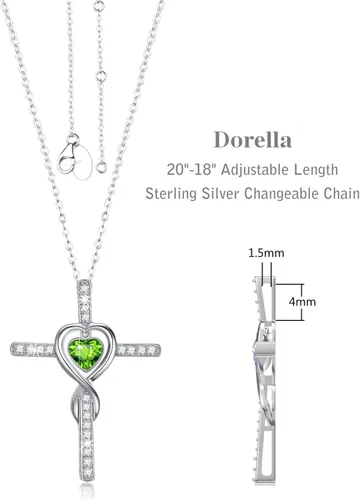 Vista 5 de Dorella Collar de infinito de amor para ella, regalos de cumpleaños, esposa, mamá, plata de ley 925, piedra natal de junio, joyería de perlas