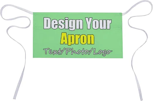 Vista 33 de AMAPARK Delantal de cintura personalizado con 3 bolsillos, añade tu nombre de foto, delantales cortos para camarero