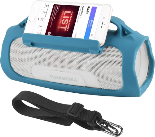 Vista 10 de Funda de silicona para altavoz portátil JBL Charge 4 impermeable, funda de transporte de viaje, funda protectora con asa, correa de hombro ajustable