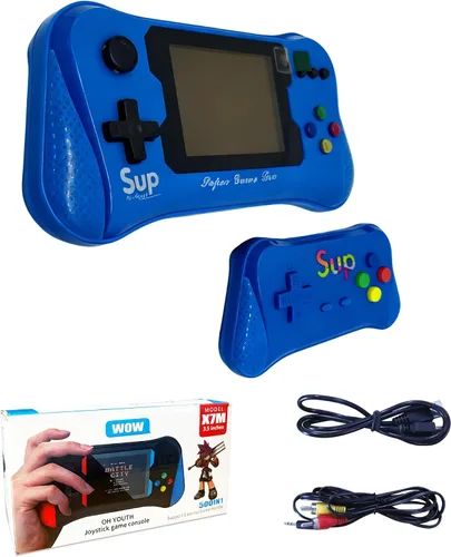 Vista 9 de Juego de mano para niños, 500 videojuegos retro precargados, reproductor de videojuegos de TV portátil, batería recargable de 3.5 pulgadas, pantalla