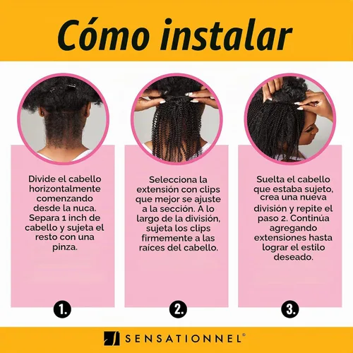Vista 6 de Sensationnel Curls Kinksandco Clip in-Dream Chaser 14 pulgadas, 1 JETBLACK