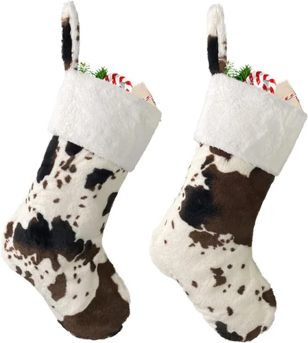 Vista 16 de Medias de Navidad de felpa personalizadas, paquete de 1 unidad, medias de Navidad grandes de piel bordada de 20 pulgadas, medias personalizadas