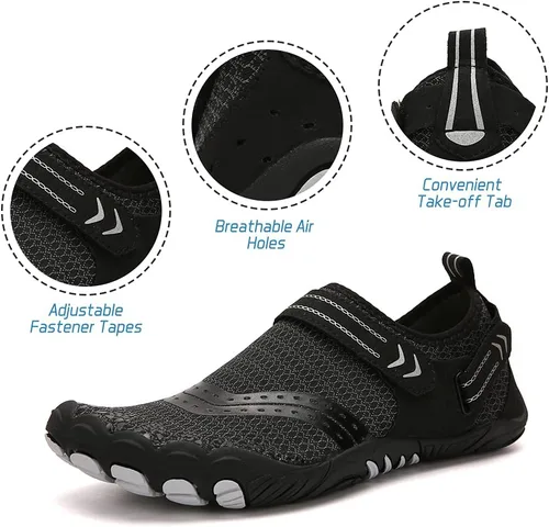 Vista 4 de ERYUE Zapatos de senderismo de secado rápido, zapatos de senderismo de secado rápido para mujeres y hombres, zapatos deportivos ligeros para playa