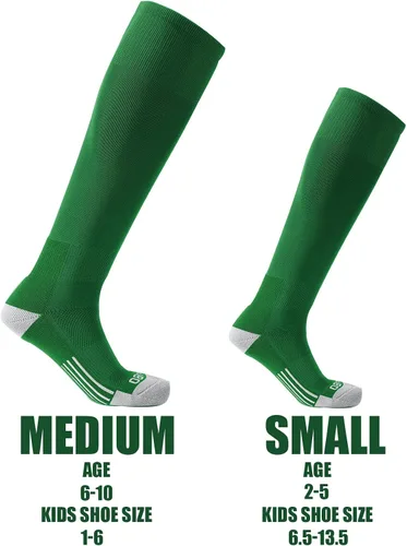 Vista 4 de BUAVBO Paquete de 3 calcetines de béisbol y sóftbol para niños pequeños, hasta la rodilla, T-Ball, calcetines de fútbol para jóvenes y niñas