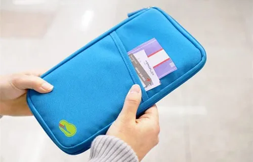 Vista 3 de BESPORTBLE Funda de viaje de lona con cremallera pasaporte cartera titular de la tarjeta de crédito bolsa mujeres hombres al aire libre boleto