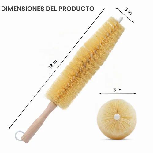 Vista 5 de Nanoskin (85 – 799) Cepillo grande para rueda de radios con alambre con revestimiento de plástico