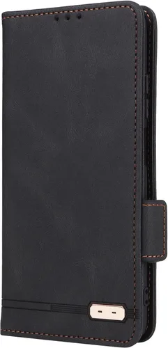 Vista 7 de Compatible con Xiaomi Redmi Note 10 4G/Note 10S, cubierta trasera magnética con tapa plegable de cuero con ranura para tarjetero Negro