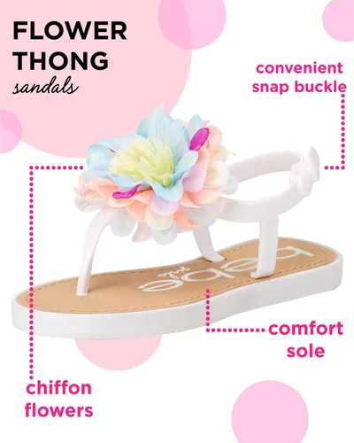 Vista 2 de bebe Sandalias para niña Sandalias con hebilla a presión para niños pequeños con flor de gasa Sandalias lindas para niñas (bebéniña pequeña)
