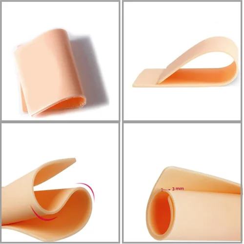Vista 5 de Urknall - 10 piezas de piel falsa de 0.118 in – Urknall piel falsa en blanco para práctica de tatuajes de doble cara pieles falsas tatuajes