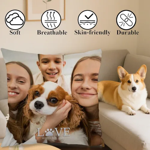 Vista 4 de Custom Couples Pillow Case with one Romantic Photo and Personalized Message enriching Your Room décor and expressing Love Through a Meaningful Gift