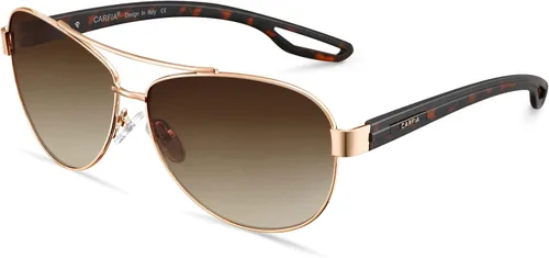 Vista 21 de CARFIA Aviator Polarized Sunglasses for Women UV400 Protection CA3210 Lente degradado azul