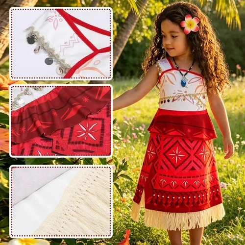 Vista 5 de iTVTi Vestido de princesa para niña, disfraz de aventura oceánica, Halloween, carnaval, cosplay