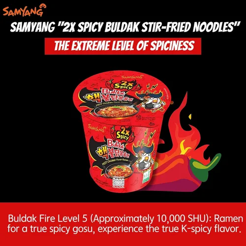Vista 4 de Buldak Ramen Fideos de 3 sabores de fideos variados – 2 unidades picantes, carbonara, queso – Total 3 unidades (1 paquete cada uno) – Fideos ramen