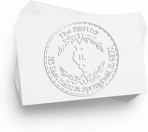 Vista 249 de Alabama State Wreath - Sello de sello de dirección personalizado para invitaciones de fiesta, tarjetas de vacaciones y decoración del hogar Sello