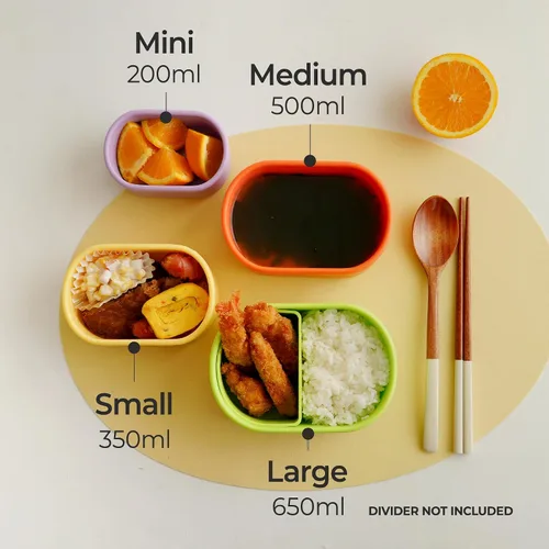 Vista 7 de Recipiente de comida de silicona coreana con ventilación de vapor, manzana verde 4pc