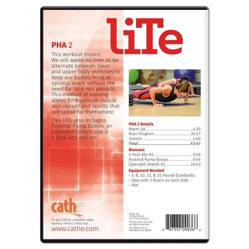 Vista 2 de Cathe Friedrich LITE PHA 2 Low Impact Strength and Toning Workout DVD For Women - A Total Body Metabolic Workout DVD - Use For Weight Loss, Fat