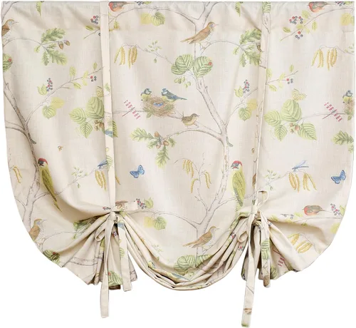 Vista 14 de Leeva Cortinas rústicas de cocina con estampado floral verde mezclado de lino para media ventana, para comedor, bolsillo para barra, cafetería
