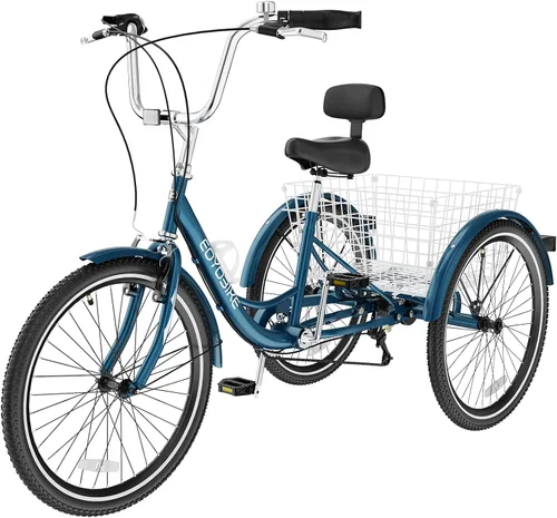 Vista 12 de LILYPELLE Adult Tricycle 7 Speed, 3 Wheel Bike Adult, 20/24/26 inch Wheels Cruiser Bikes with Cargo Basket for Seniors, Women, Men
