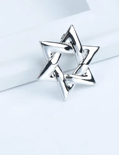 Vista 5 de Broche de estrella de David con diamantes de imitación y estrella de David, broche de solapa espiritual
