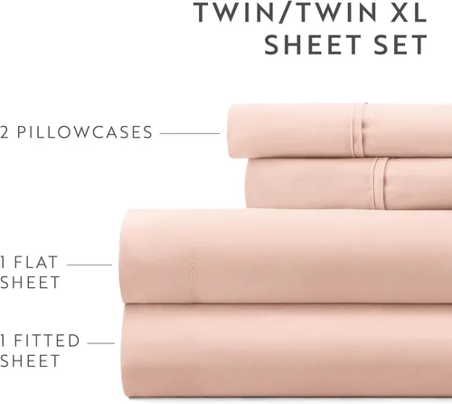 Vista 6 de ienjoy Home Linen Market - Juego de sábanas de 6 piezas, color rubor, tamaño King Blush