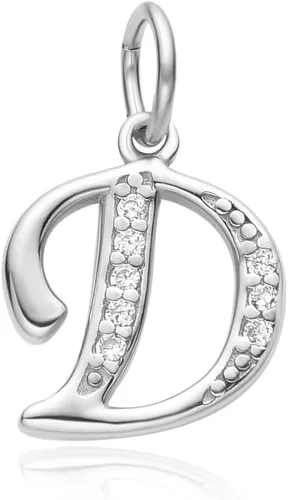 Vista 7 de Adabele Auténtica plata de ley brillante A-Z 26 letras pequeñas del alfabeto con circonita cúbica, colgante de diamantes de imitación resistente al