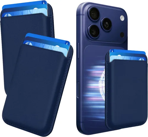 Vista 30 de Cartera de cuero Mag-Safe RFID magnética más resistente para la serie iPhone 17, accesorios Mag-Safe que se adhieren a la serie de iPhone Verde claro