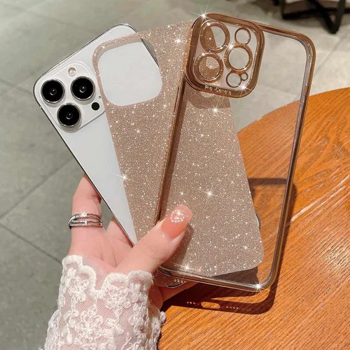 Vista 3 de Compatible con iPhone 13 Pro Max - Funda transparente brillante y brillante de lujo para iPhone 13 Pro Max de 6.7 pulgadas, protección de cámara