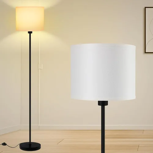 Vista 18 de AUQUEE Floor Lamp, Standing Lamp, Modern Stand Up Lamps with Purple Lampshade, 59" Tall, Foot Switch, Simple Living Room Decor for Kids Room, Girls