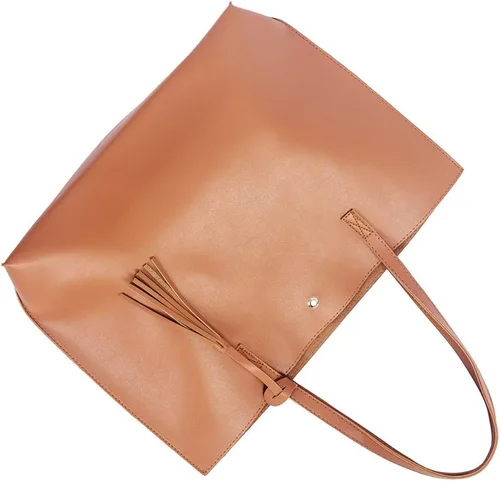 Vista 3 de Nodykka - Bolso con asas para hombro para mujer, de cuero sintético, con borla